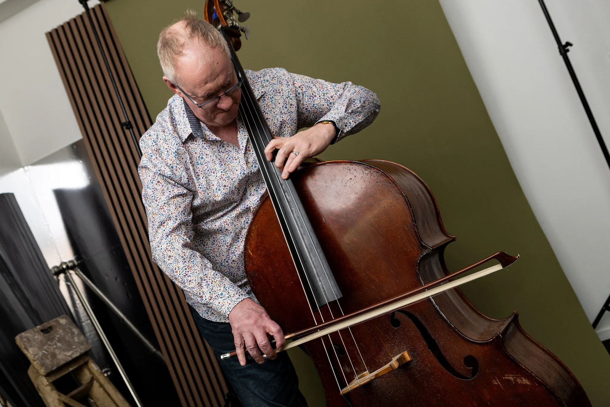 Ryan playing double bass